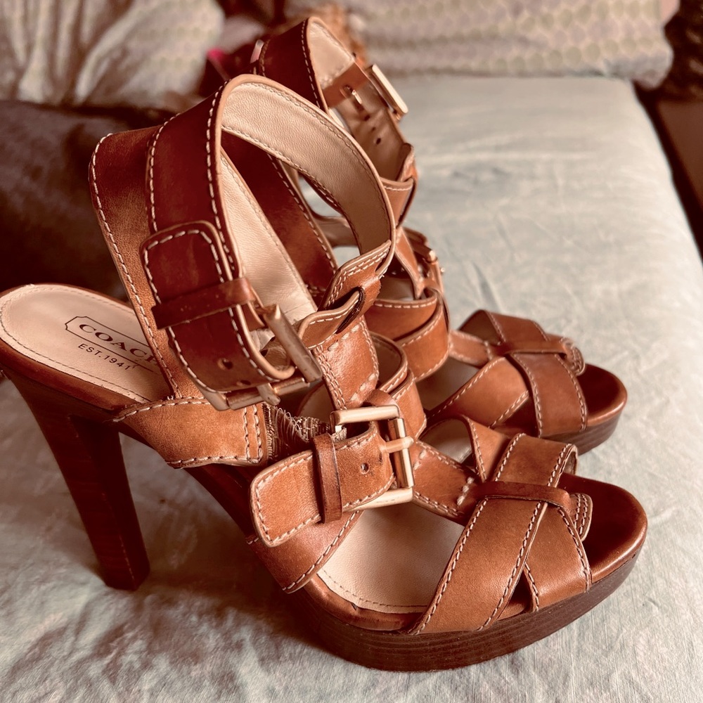 Coach strappy  heels.